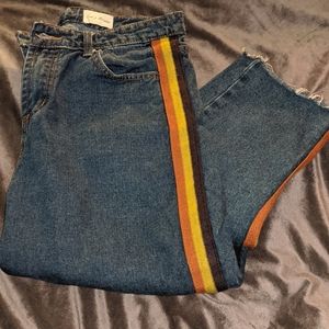 Denim striped blue jeans